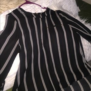 Striped long arm top